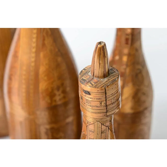 Napoleonic Collection of Straw Art on Glass Bottles, 18Th C. Set of 7 For Sale - Image 4 of 12