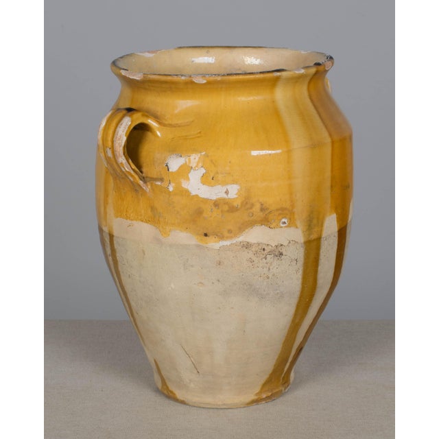 Yellow French Terracotta Vase or Pot À Confit 12"h For Sale - Image 8 of 11