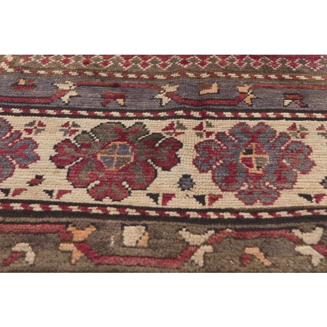 Early 20th Century Early 20th Century Antique Caucasian Tribal Kurdish Rug 04'07 X 11'00 For Sale - Image 5 of 9