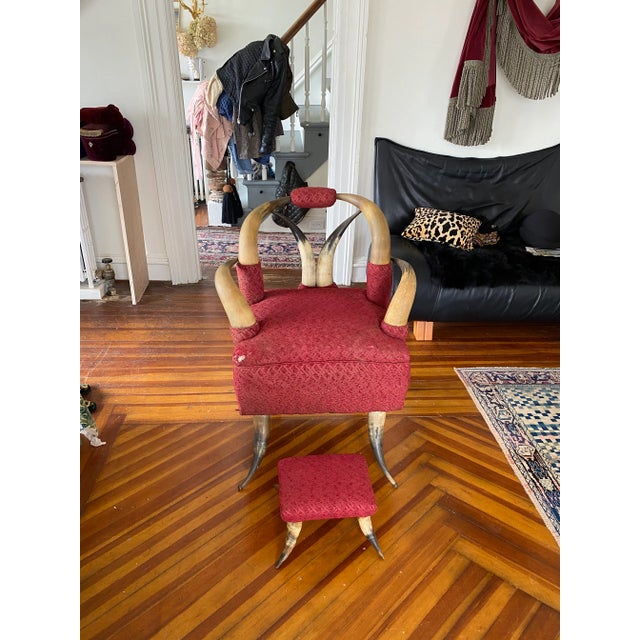 This rare and very old chair is super sturdy and sold. Comfortable to sit in and perfectly usable as is with the charming...