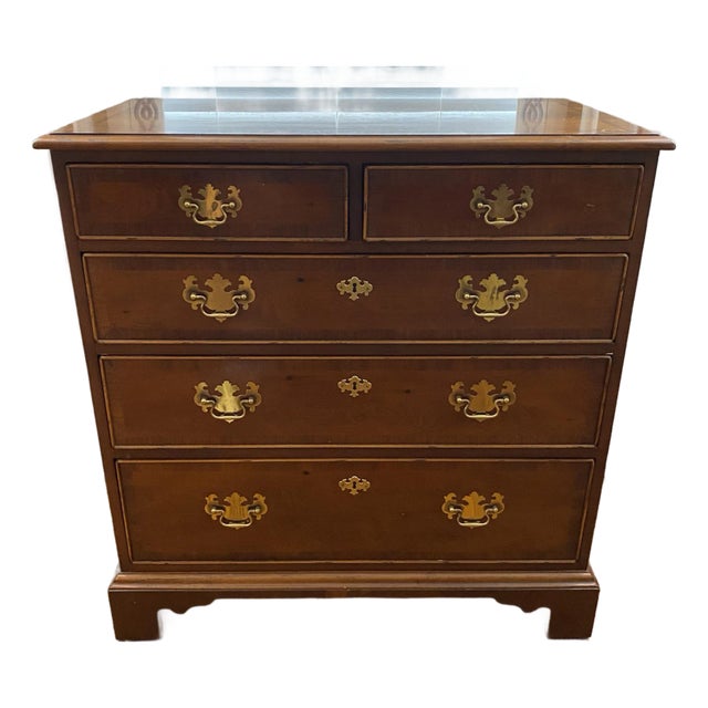 Late Twentieth Century Henredon Aston Court Burled Wood Bachelors Chest For Sale