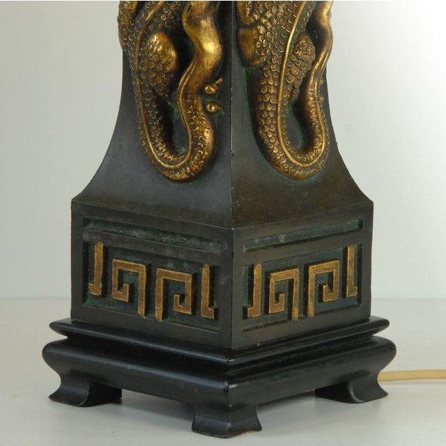 Vintage Gold Dragons Table Lamp, 1960s For Sale - Image 3 of 13