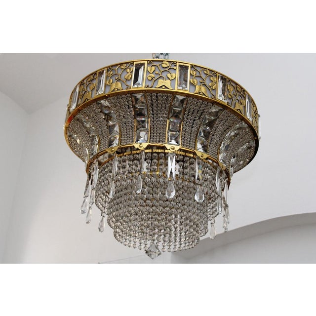 Gold Chandelier by Josef Hoffmann for the Art Exhibition in Cologne / Lobmeyr, 1914 / 1970s For Sale - Image 8 of 12