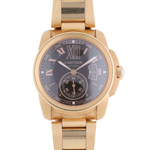Cartier Calibre de Cartier ref. W7100040, dated 2019 by its original Cartier guarantee papers, featuring a 42mm solid 18K...