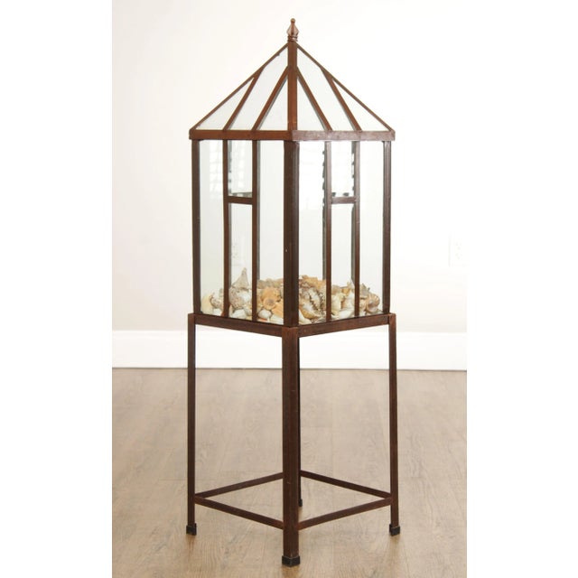 Late 20th Century Late 20th Century Steel & Glass Frame Greenhouse Terrarium on Stand For Sale - Image 5 of 12