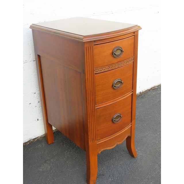 Tall and Narrow Mahogany Nightstands End Bedside Tables a Pair 6658 For Sale - Image 13 of 18