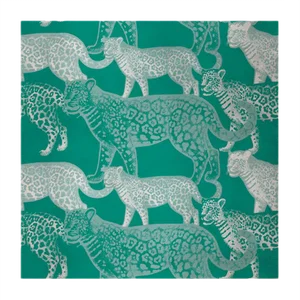 Walking Leopards 3 Fabric Wall Covering by Chiara Mennini for Midsummer-Milano