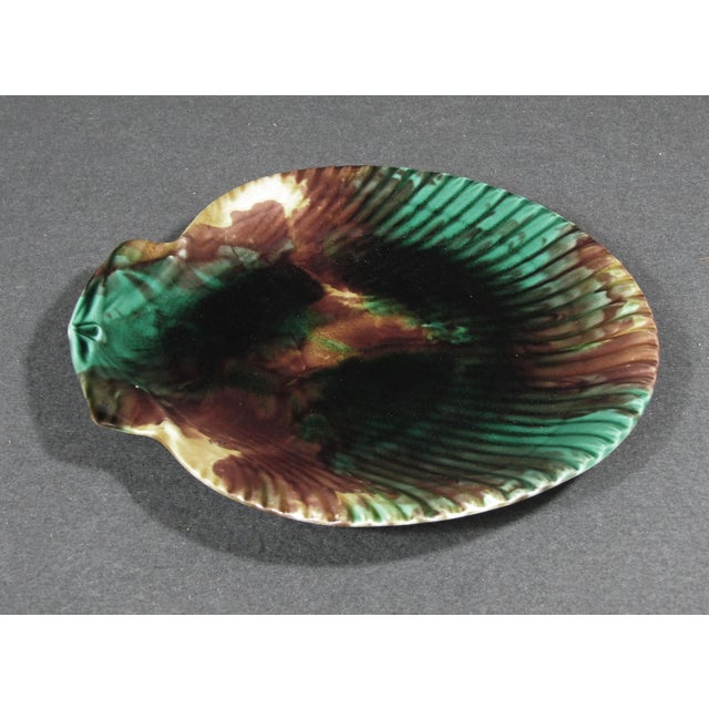 Antique C1870 Zha Wedgwood Majolica Scallop Shell Plate For Sale - Image 4 of 10