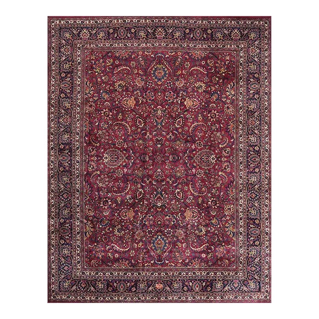 1960s Persian Mashad Area Rug 11’7″ X 14’8″ For Sale