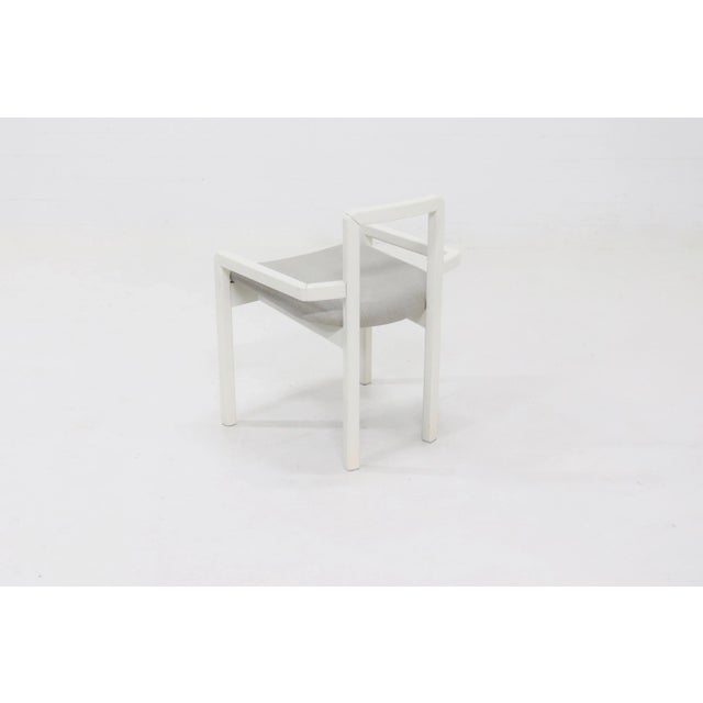 1980s Postmodern Side Chair in White Lacquered Wood, 1980s For Sale - Image 5 of 11