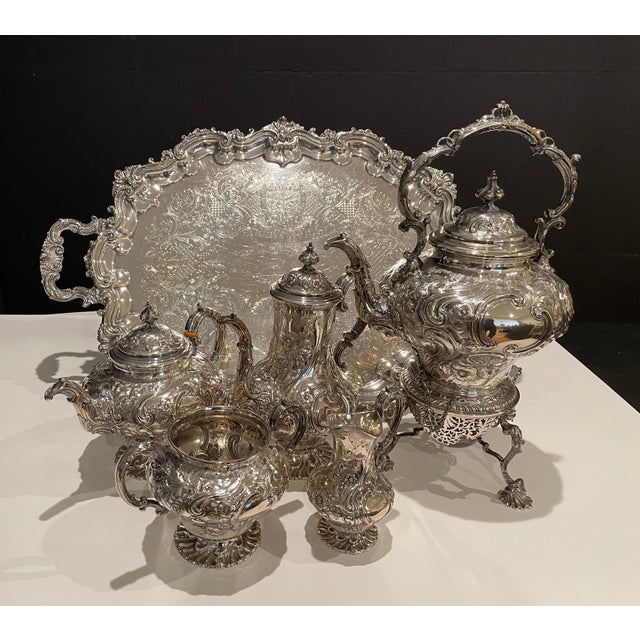 Agnes Martin Mid 19th Century Antique Martin, Hall & Co. English Silver Plate Tea Set, 6 Pieces For Sale - Image 4 of 10
