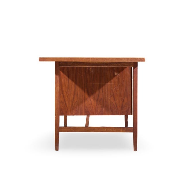 Mid 20th Century Florence Knoll Mid Century Walnut Executive Desk For Sale - Image 5 of 10