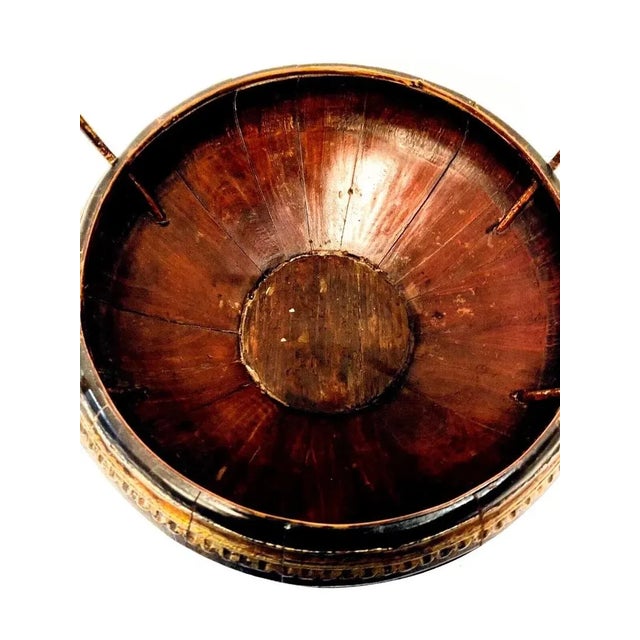 19th Century Chinese Hand Carved Wood & Bamboo Wedding & Offering Basket For Sale - Image 12 of 13