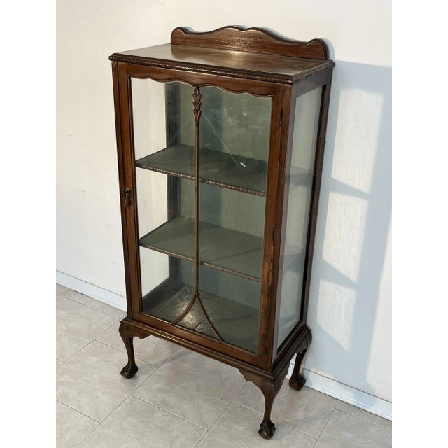 Wood English Art Deco Display Cabinet, 1930s For Sale - Image 7 of 11