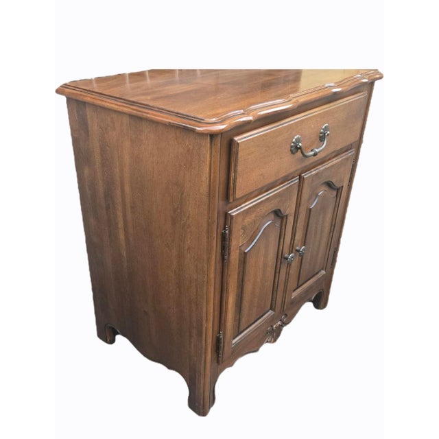 French Provincial 1990s Ethan Allen French Provincial Solid Wood Nightstand Accent Cabinet For Sale - Image 3 of 11
