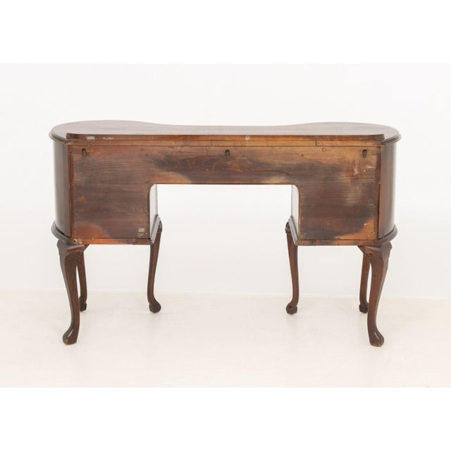 Queen Anne Style Mahogany Kidney Shaped Desk For Sale - Image 9 of 9
