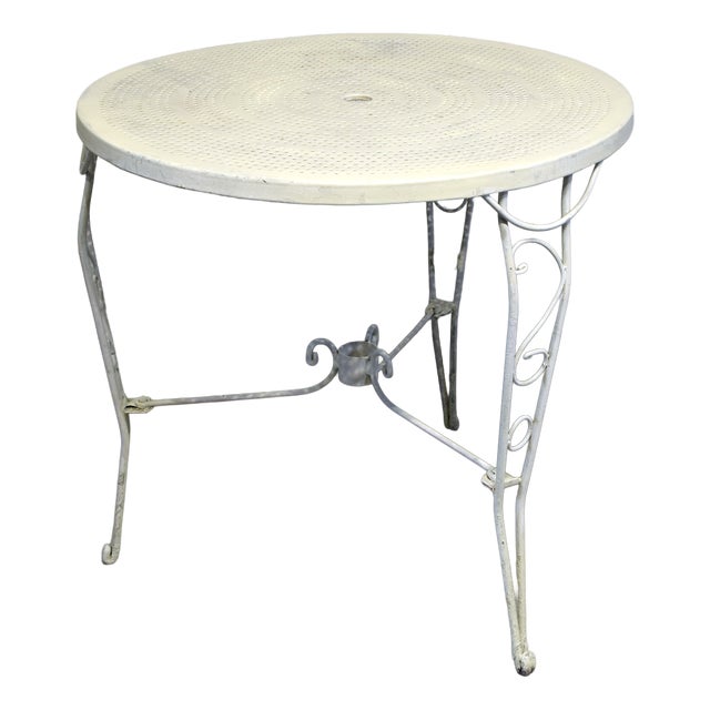 Round Garden Table in Wrought Iron, 1950s For Sale