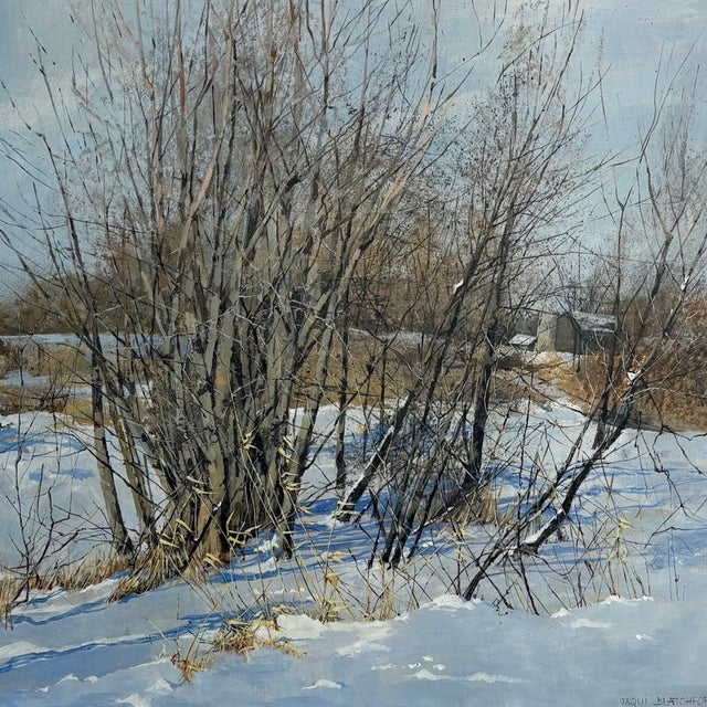 Impressionist American Impressionist Winter Landscape Oil Painting by Jaqui Blatchford – 20th Century For Sale - Image 3 of 5