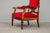 Antique Mahogany Armchair in Red, 1800s For Sale - Image 15 of 17