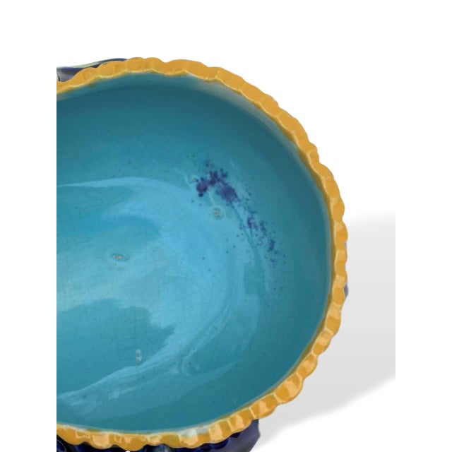 George Jones Majolica 'Rose Basket' in Cobalt Blue, Circa 1872 For Sale - Image 9 of 11