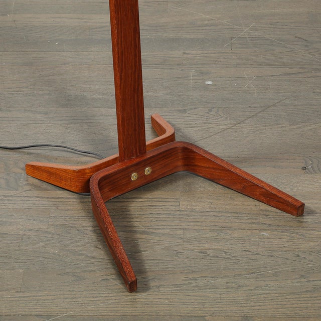 Mid-Century Modernist Teak Bentwood Sculptural Floor Lamp With Diffuser For Sale - Image 14 of 18