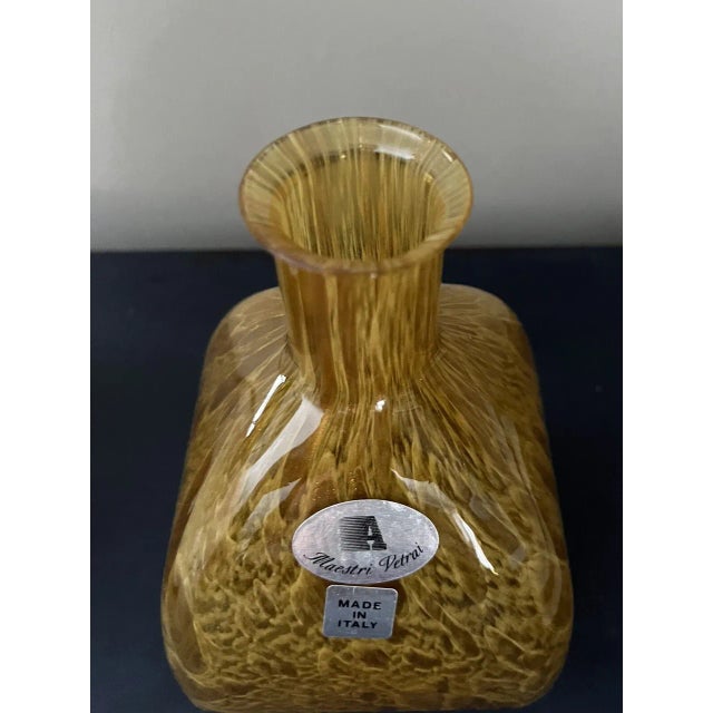 Glass Vintage MCM Maestri Vetrai Art Glass Italy Vase For Sale - Image 7 of 7
