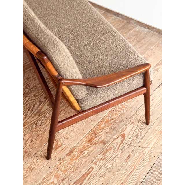 Mid-Century Modern 400 Series Sofa in Teak with Wickerwork Backrest by Hartmut Lohmeyer for Wilkhahn, Germany, 1950s For Sale - Image 17 of 18