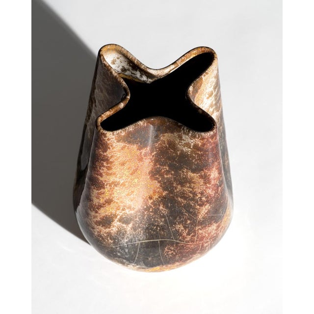 Crystalline metallic glaze ceramic vase – richard uhlemeyer, germany, 1970s a distinctive studio ceramic vase with a...