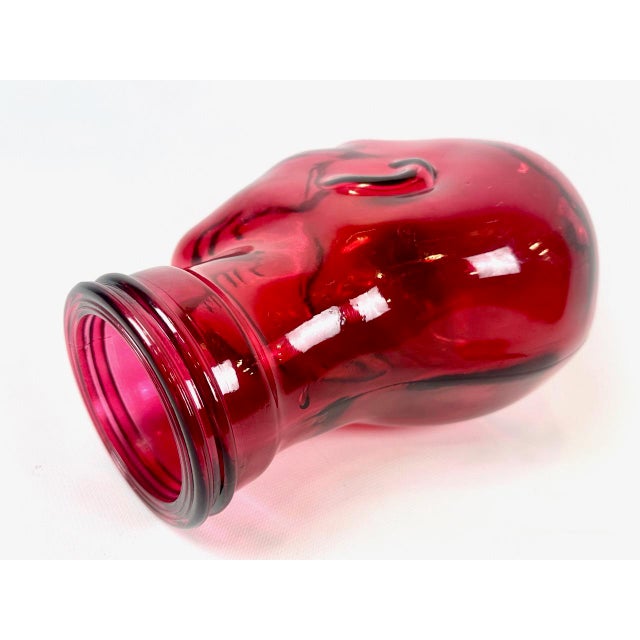 Glass Vintage German Red Glass Head, 1970s For Sale - Image 7 of 13
