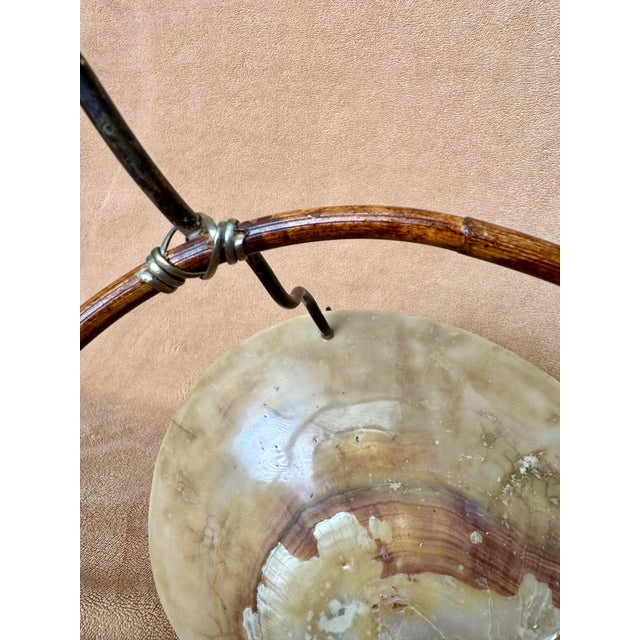 Wood Mid 20th Century Bamboo Silver Clam Shell Mother of Pearl 7 Piece Caviar Set For Sale - Image 7 of 11