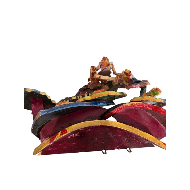 Contemporary Mimi Gross, Large 3D Sculpture with Hand Painting Construction Mimi Gross Wood Assemblage, 1986 For Sale - Image 3 of 17