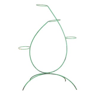 Mid-Century Green Steel Bar Flower Stand, 1960s For Sale