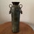 Vintage Cylindrical Metal Patinated Vase/Vessel With Unique Dangling Bell Handles For Sale - Image 11 of 12