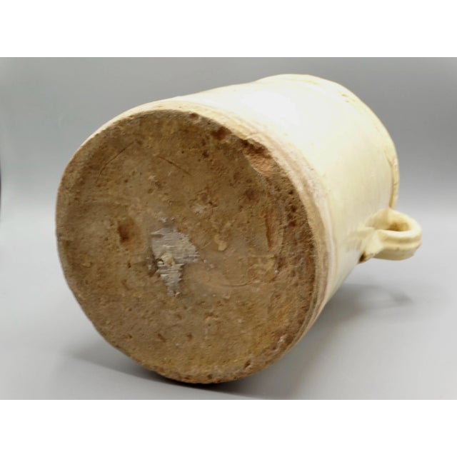 Cream 19th-Century Glazed Italian Confit Jar Pot For Sale - Image 8 of 9