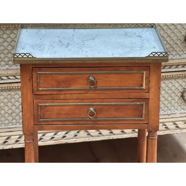 Bedside Table, French Directoire Marble-Top Circa 1800 For Sale - Image 6 of 7