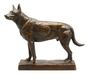 Amédéé Charles Loyseau, German Shepard, 1890s, Bronze