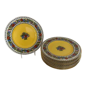 Early 20th Century Wedgwood Manila Dinner Plates- Set of 11