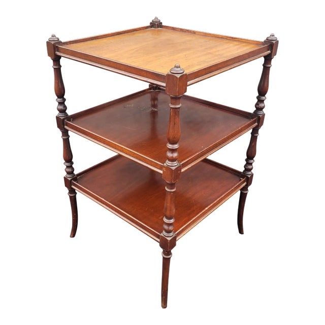 Regency Style Mahogany Three Tier Side Table For Sale