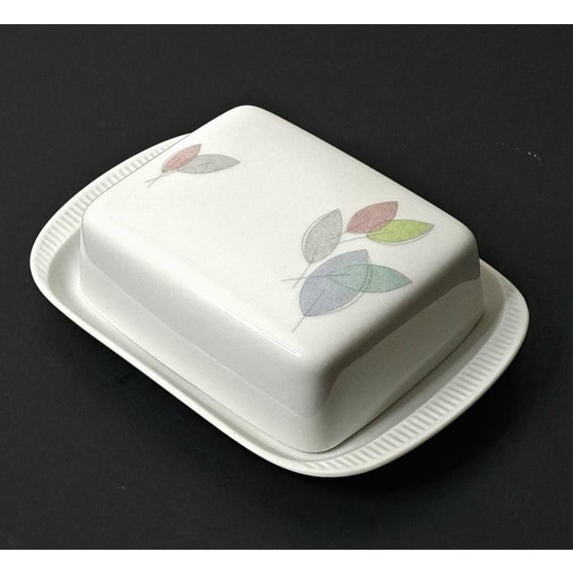 Arzberg Vintage Arzberg Germany Square Butter Dish W/Lid Bone China Arz3415 Leaves For Sale - Image 4 of 8