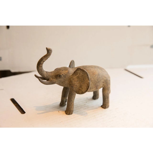 African Vintage African Elephant Sculpture For Sale - Image 3 of 7