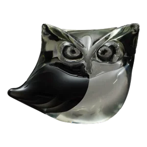 Mid 20th Century Antonio Da Ros Cenedese Murano Attributed Sommerso Art Glass Owl Figure Sculpture