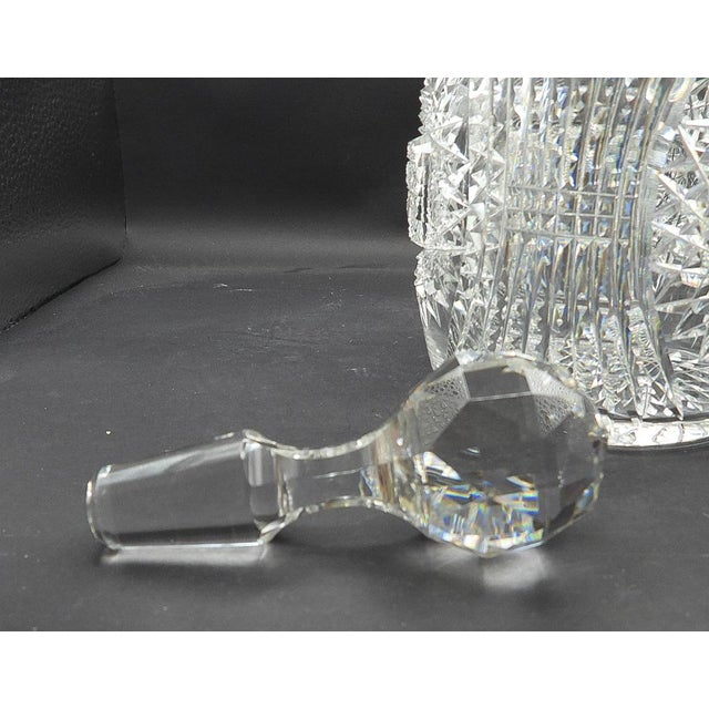 Early 20th Century Brilliant Cut Crystal Wine Decanter Carafe Mars Pattern 1907 For Sale - Image 11 of 11