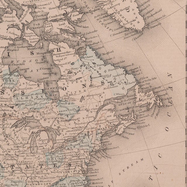 1860's Antique North America Map For Sale - Image 10 of 12