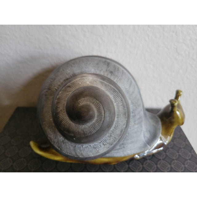 Mid 20th Century Signed Anthony Freeman McFarlin Ceramic Snail Sculpture For Sale - Image 11 of 11