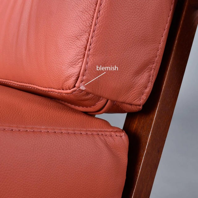 Restored 1950's Danish Teak Rocking Chair in Terra Cotta Leather by Moreddi For Sale - Image 11 of 11