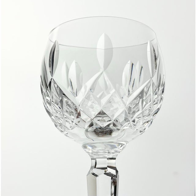 1980s Waterford “Lismore” Crystal Hock Wine Glasses - Set of 8 For Sale In Dallas - Image 6 of 8