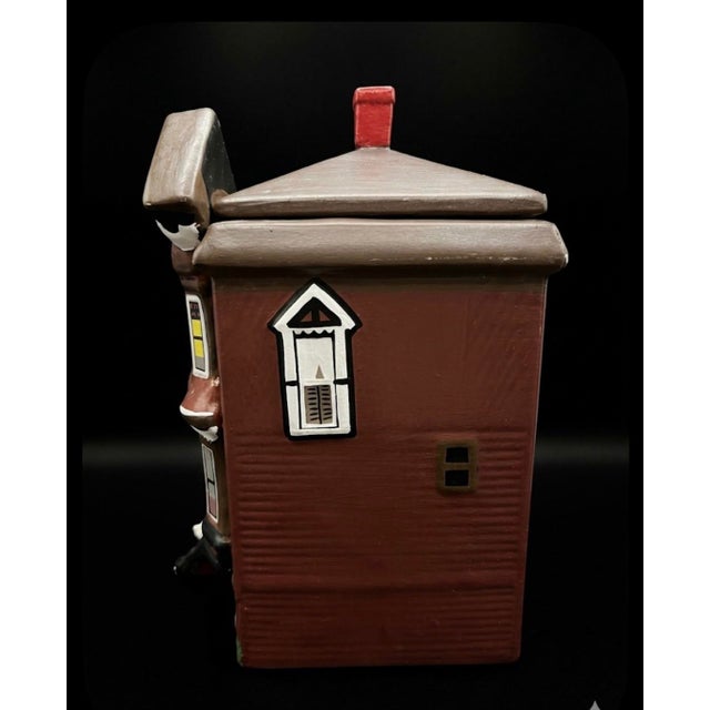 1980s Vintage 1980s Painted Lady Victorian House Ceramic Cookie Jar For Sale - Image 5 of 12