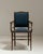 Late 19th Century 19th Century English Dark Wood Armchair With Navy Upholstery, Sunburst Inlay and Turned Legs For Sale - Image 5 of 16
