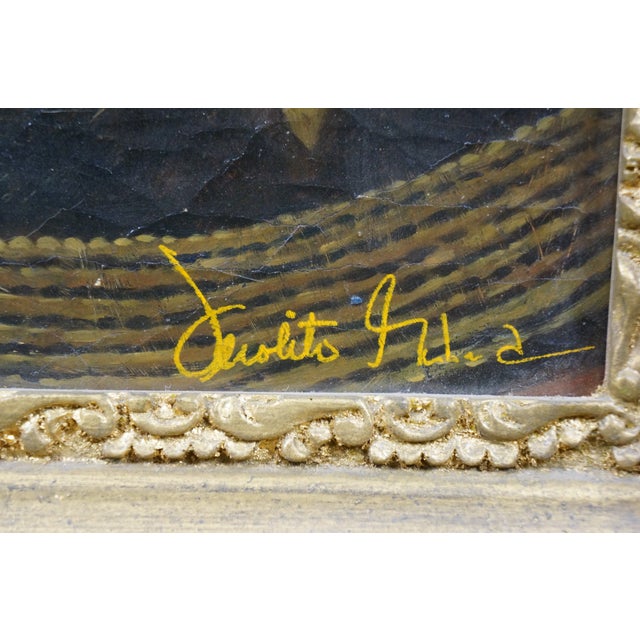 Late 20th Century Portrait of Queen Mariana of Austria Oil Painting After Diego Velazquez 28" For Sale - Image 4 of 12