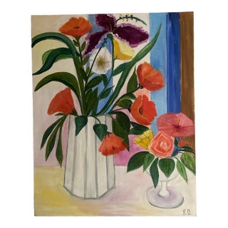 Original Framed Acrylic Impressionist Style Painting by Frank Downs For Sale